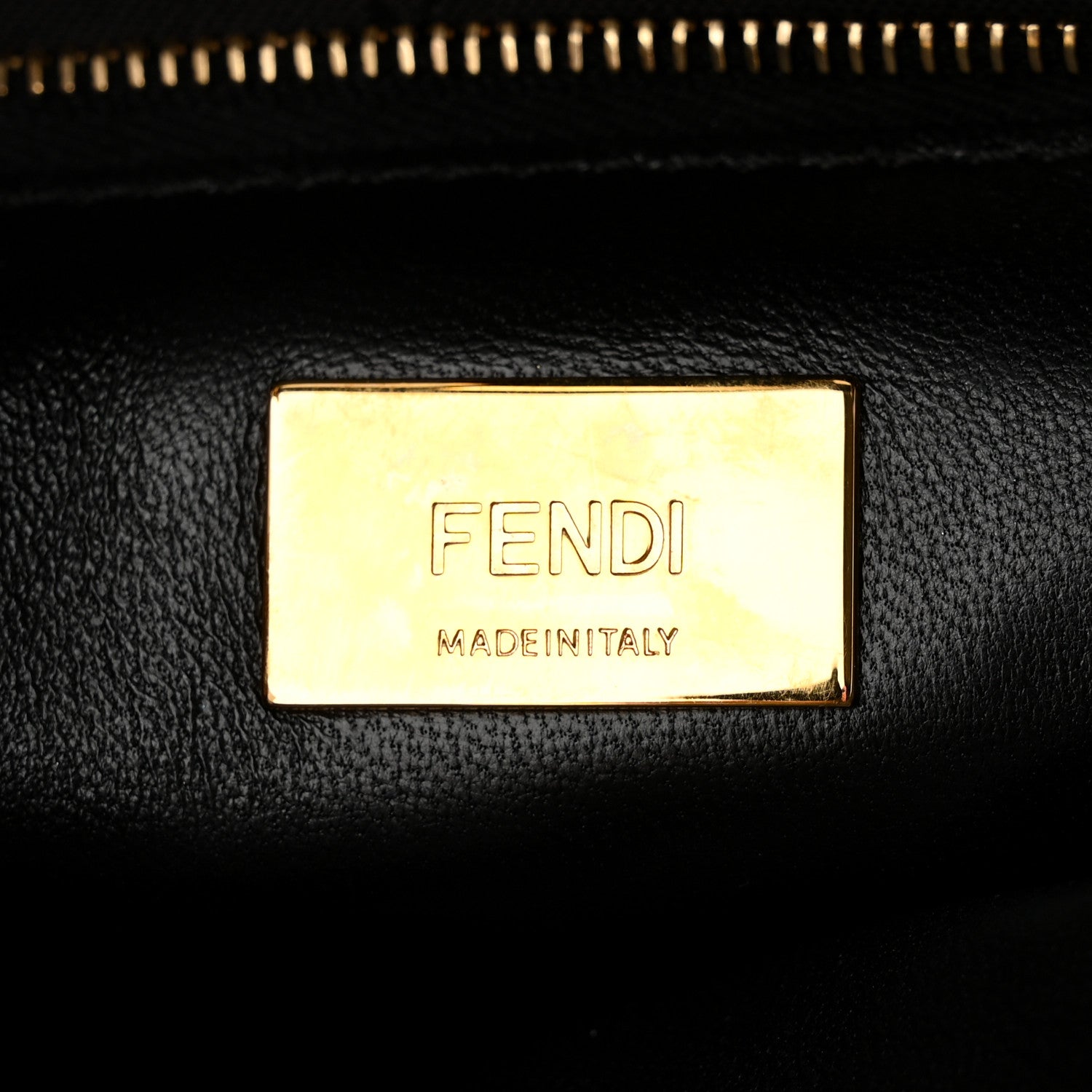 Fendi Shearling Nappa Macro FF 1974 Mini Peekaboo Iconic Satchel Tobacco Black 7 of 11