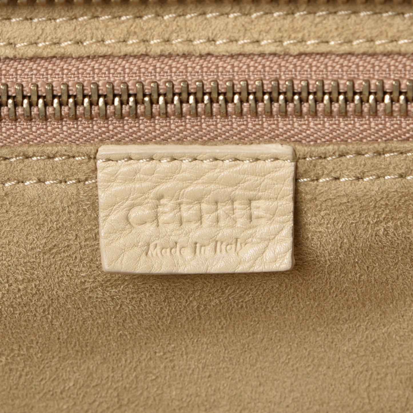 Pebbled Calfskin Mini Luggage Cream