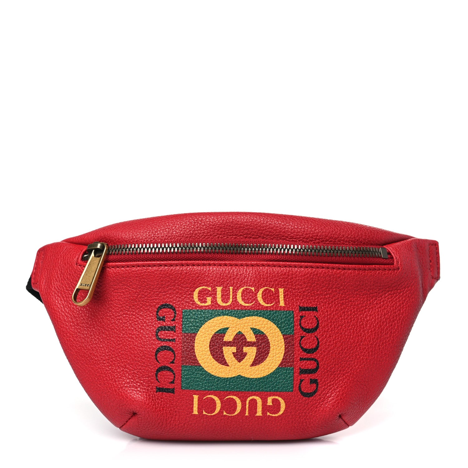 Gucci Grained Calfskin Small Logo Belt Bag Hibiscus Red 1 of 9