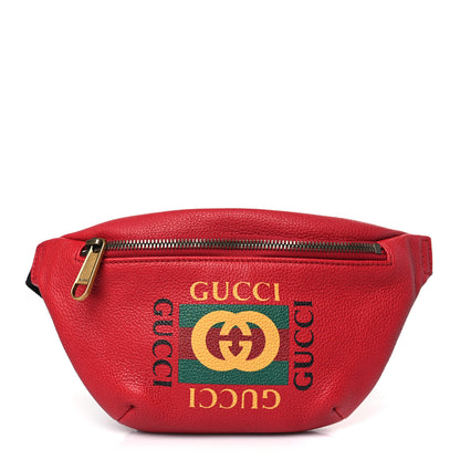 Gucci Grained Calfskin Small Logo Belt Bag Hibiscus Red 1 of 9