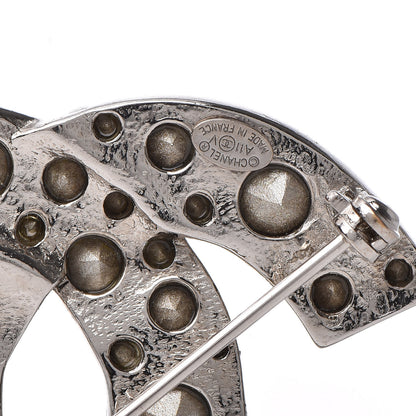 Chanel Crystal Large CC Brooch Silver 4 of 4