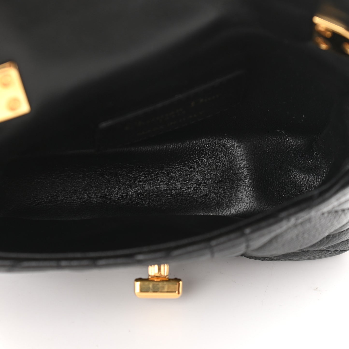 Supple Calfskin Cannage Micro Caro Bag Black