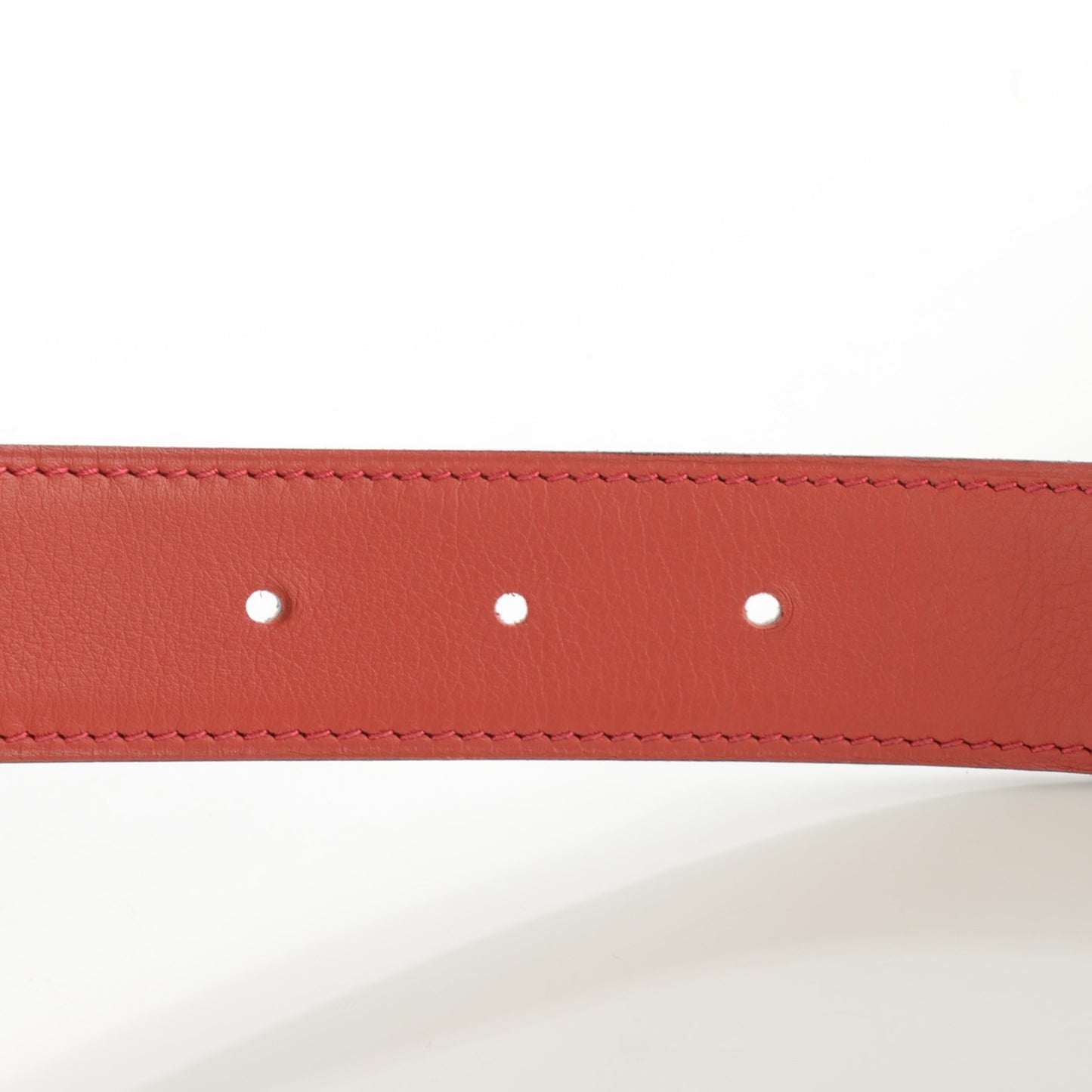 Swift Epsom Calandre 32mm H Belt 85 Sanguine White