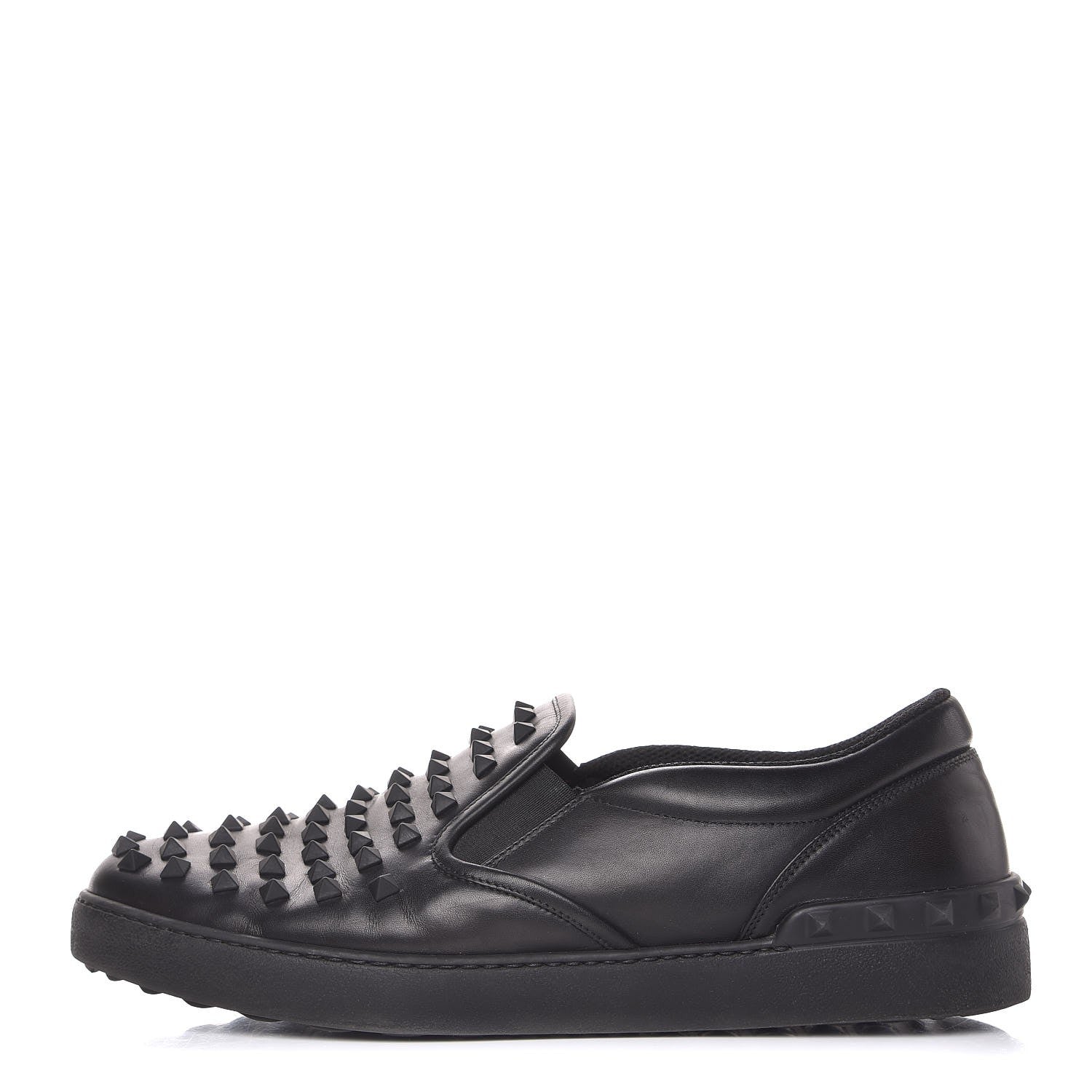 Valentino Garavani Vitello Rockstud Slip On Sneakers 43 Black 1 of 9