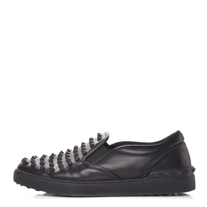 Valentino Garavani Vitello Rockstud Slip On Sneakers 43 Black 1 of 9