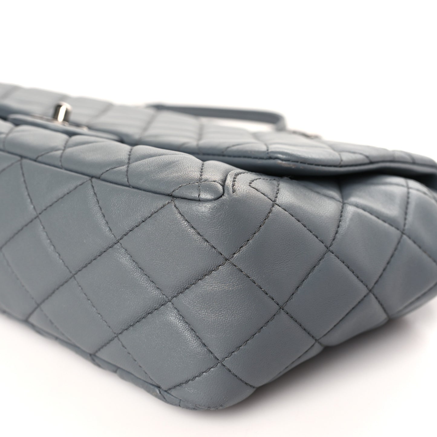 Lambskin Large Around Pockets Flap Dark Grey