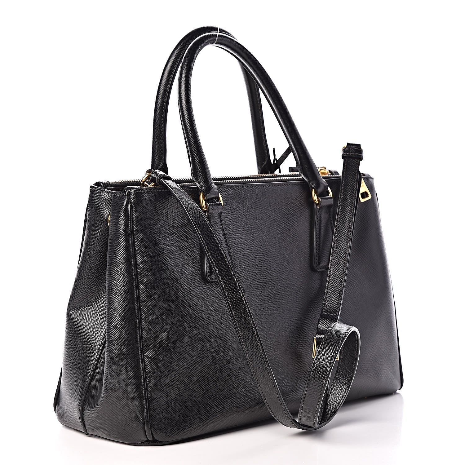 Prada Saffiano Small Galleria Double Zip Tote Black 3 of 14