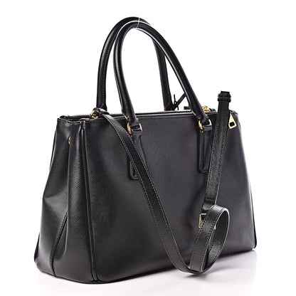 Prada Saffiano Small Galleria Double Zip Tote Black 3 of 14