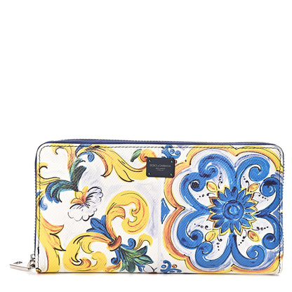 Dolce & Gabbana Dauphine Majolica Printed Zip Around Wallet Multicolor 1 of 7
