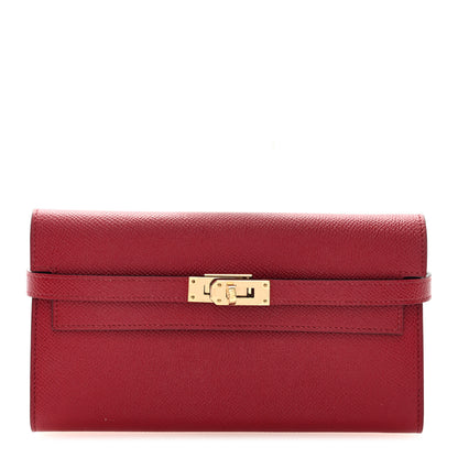 Hermes Epsom Kelly Longue Wallet Rouge Grenat 1 of 8