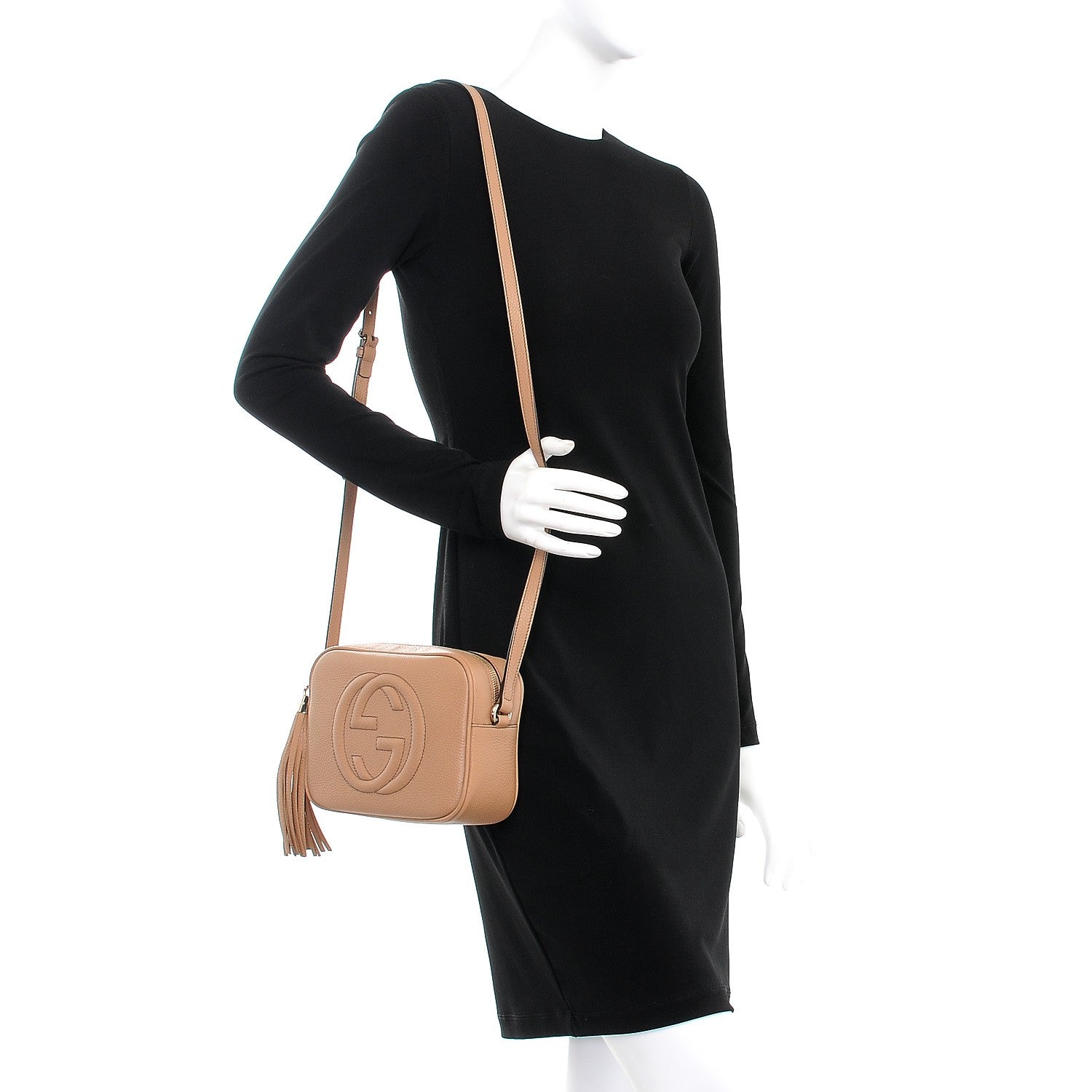Gucci Pebbled Calfskin Small Soho Disco Bag Rose Beige 2 of 8