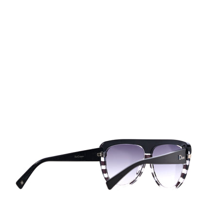 Christian Dior Acetate DiorCroisette1 Striped Sunglasses Black White Grey 3 of 9