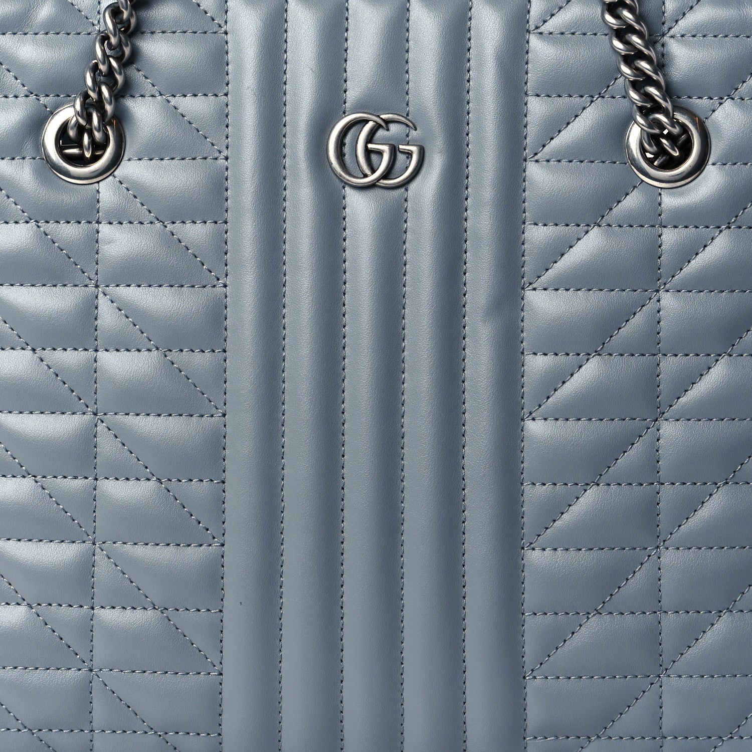 Gucci Calfskin Matelasse Aria Medium GG Marmont Shoulder Tote Deep Grey 8 of 10