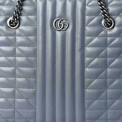 Gucci Calfskin Matelasse Aria Medium GG Marmont Shoulder Tote Deep Grey 8 of 10