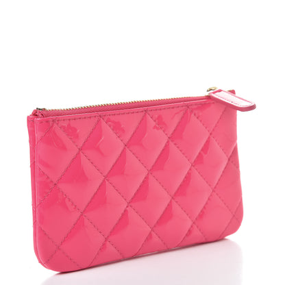Chanel Patent Quilted Small Cosmetic Case Pink 3 of 7