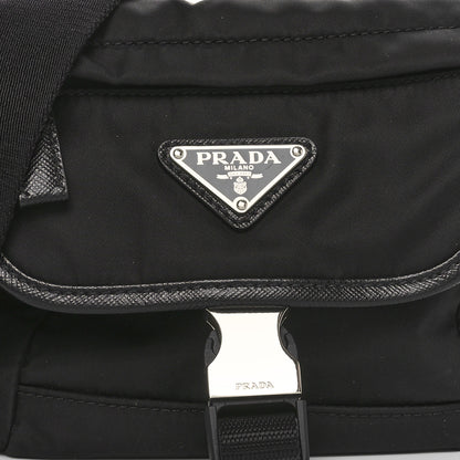 Prada Re-Nylon Saffiano Triangle Shoulder Bag Black 7 of 9