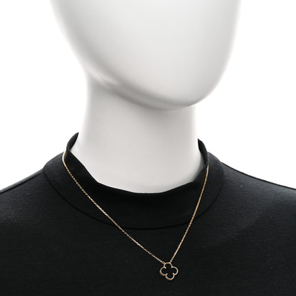 Van Cleef & Arpels 18K Yellow Gold Black Onyx Vintage Alhambra Pendant Necklace 2 of 4