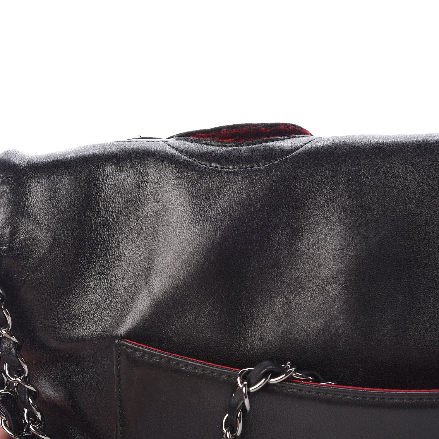 Chanel Lambskin Tweed Maxi Camellia Petals Flap Black 18 of 18