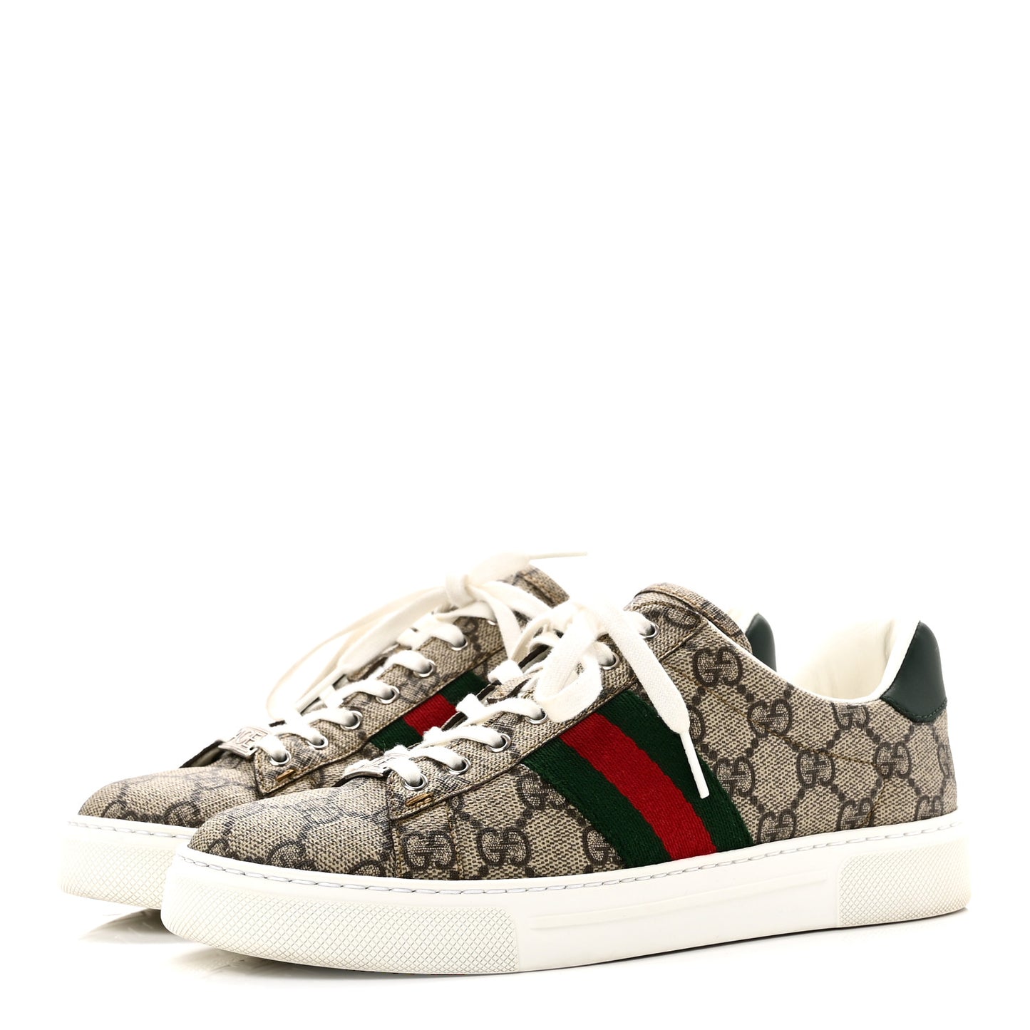 GG Supreme Monogram Womens New Ace Low-Top Sneaker 36.5 Beige