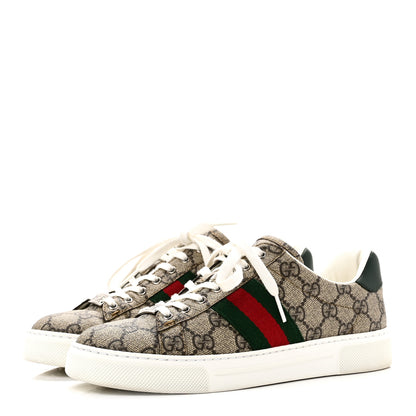 Gucci GG Supreme Monogram Womens New Ace Low-Top Sneaker 36.5 Beige 4 of 9