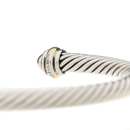 David Yurman Sterling Silver 18K Yellow Gold 4mm Cable Classics Bracelet 3 of 6