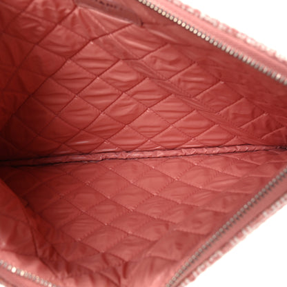 Chanel Woven Raffia Large Deauville Pouch Pink 4 of 6