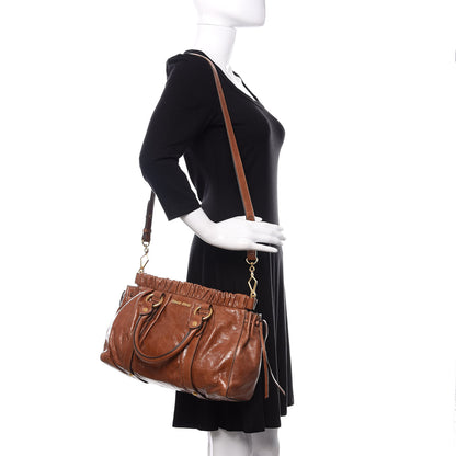Miu Miu Vitello Lux Gathered Tote Palissandro 2 of 9