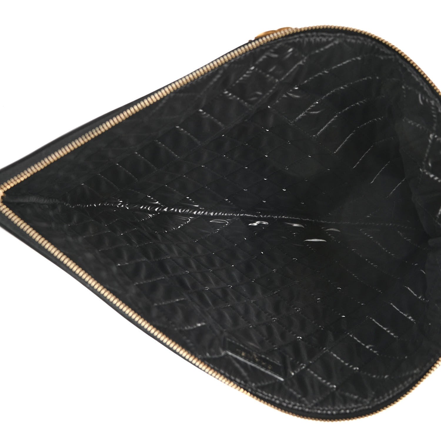 Chanel Lambskin Quilted Large Boy Zip Pouch Black 5 of 8