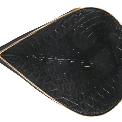 Chanel Lambskin Quilted Large Boy Zip Pouch Black 5 of 8