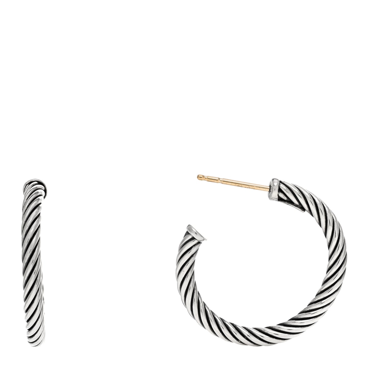 Sterling Silver Small Cable Classics Hoop Earrings
