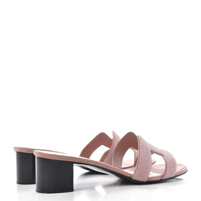 Hermes Suede Goatskin Crystal Oasis Sandals 38.5 Rose 4 of 10