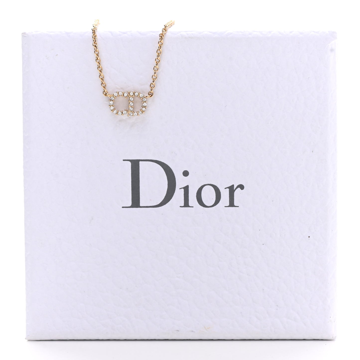 Metal Crystal Clair D Lune Necklace Gold