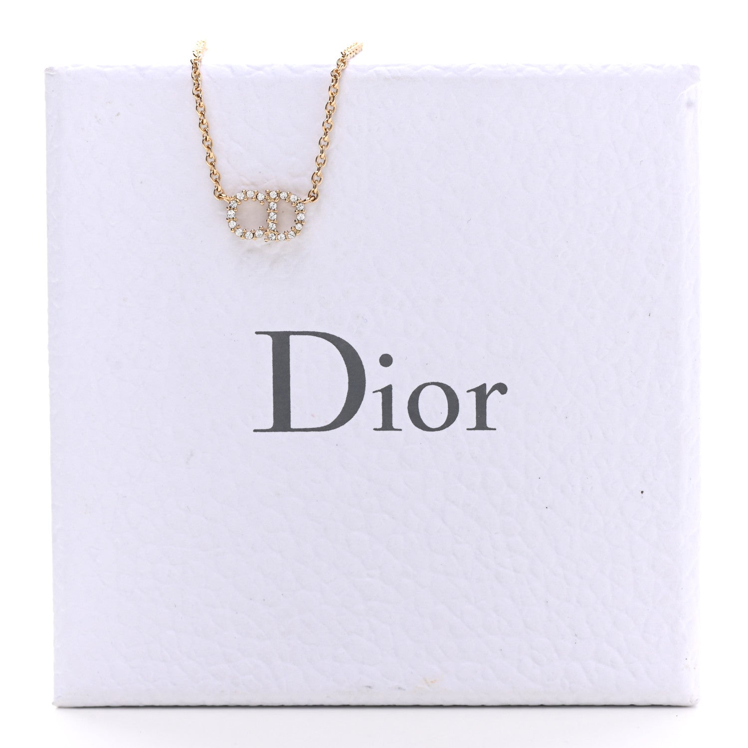 Christian Dior Metal Crystal Clair D Lune Necklace Gold 7 of 7