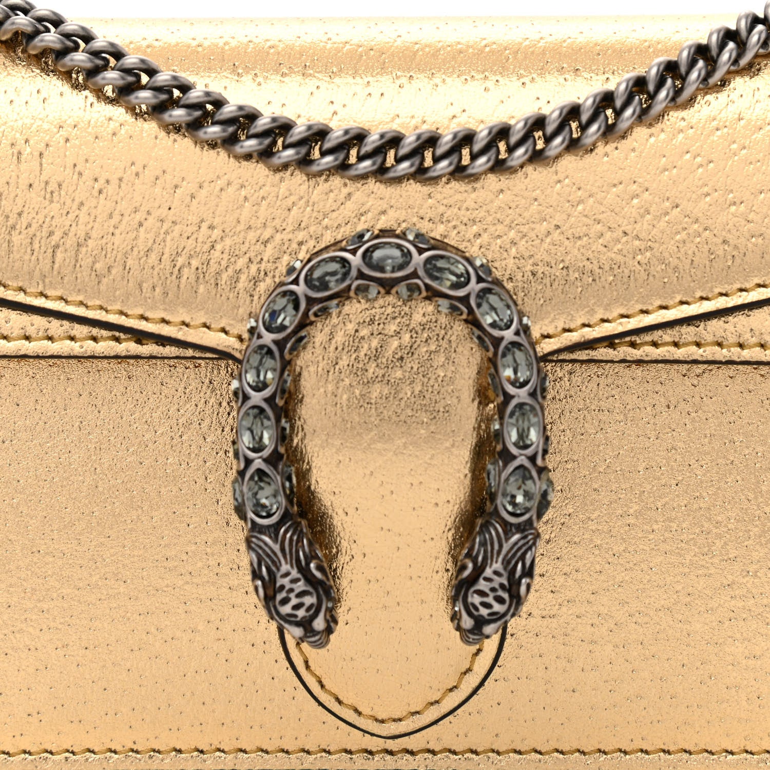 Gucci Metallic Calfskin Super Mini Dionysus Shoulder Bag Gold 7 of 10