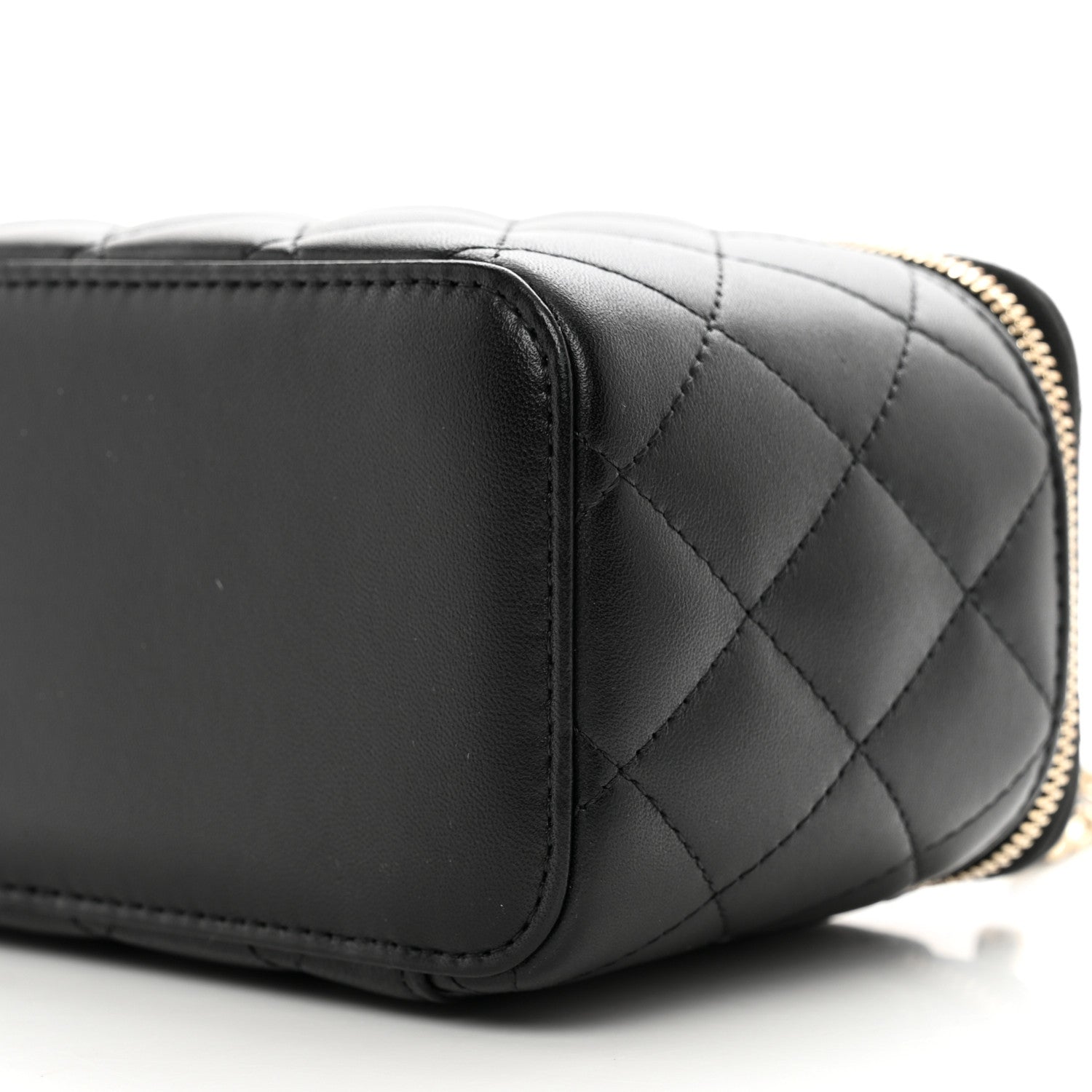 Chanel Lambskin Quilted Small Top Handle Vanity Case With Chain Black 8 of 9