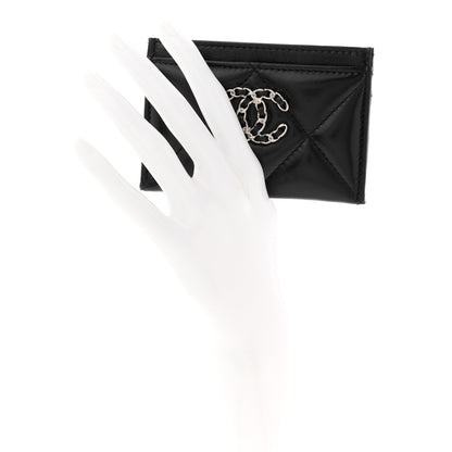 Chanel Lambskin Quilted Chanel 19 Card Holder Black 2 of 8