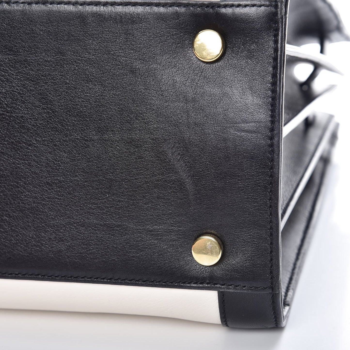 Calfskin Bicolor Small Sac De Jour White Black