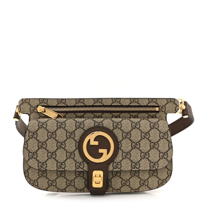 Gucci GG Supreme Monogram Textured Dollar Calfskin Blondie Belt Bag Beige Ebony New Acero 1 of 12