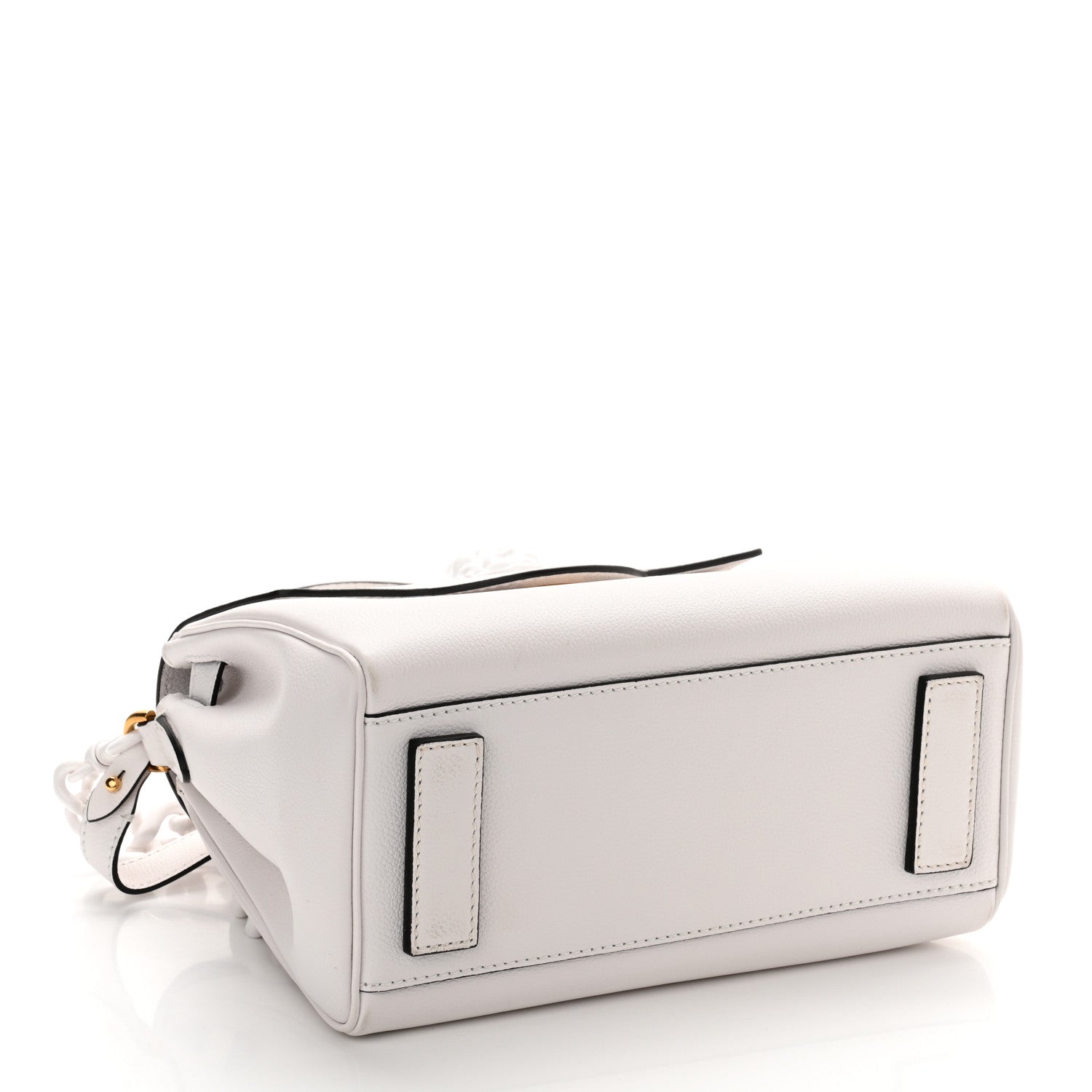 Versace Calfskin Medium La Medusa Top Handle Handbag Optical White 4 of 10