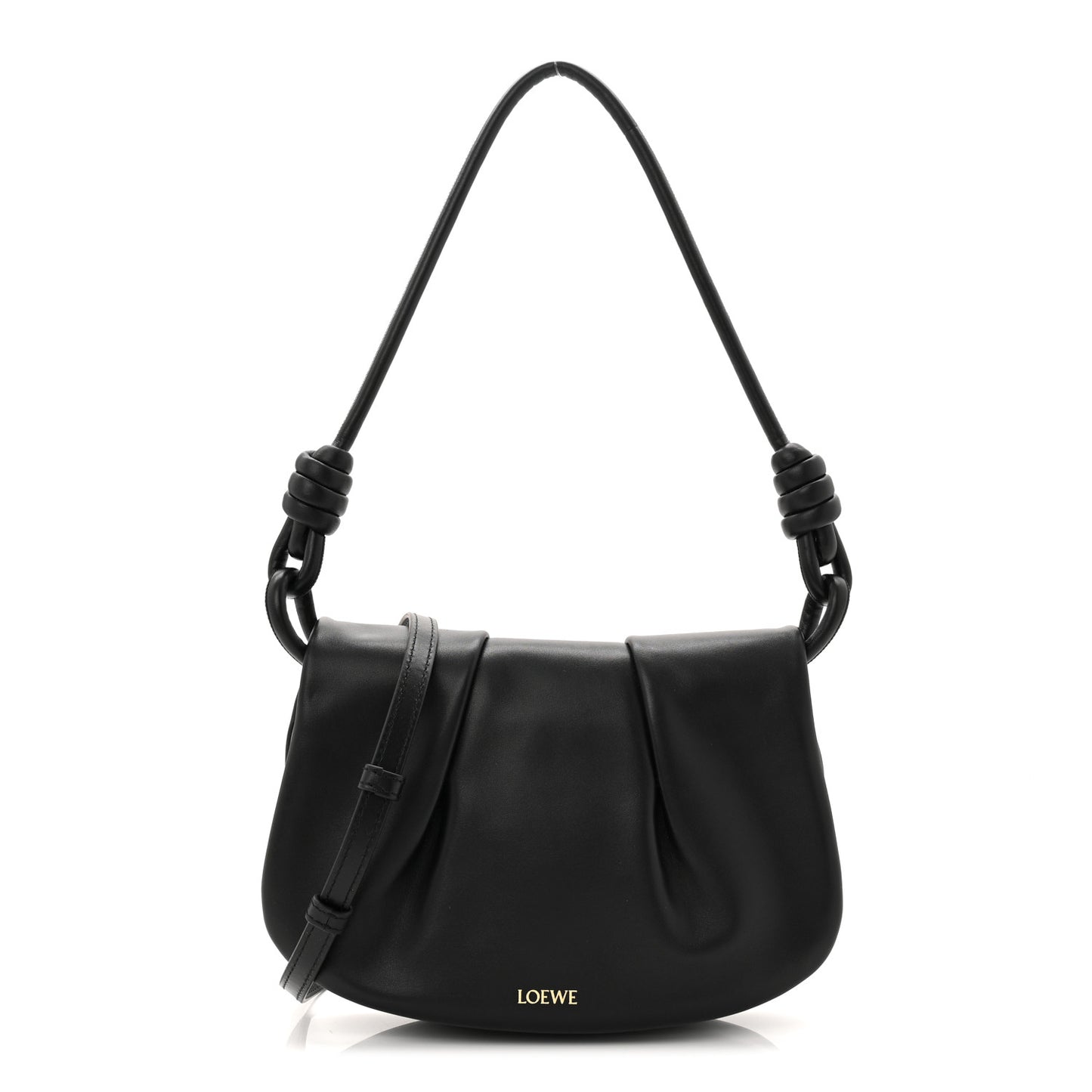 Shiny Nappa Calfskin Paseo Satchel Black