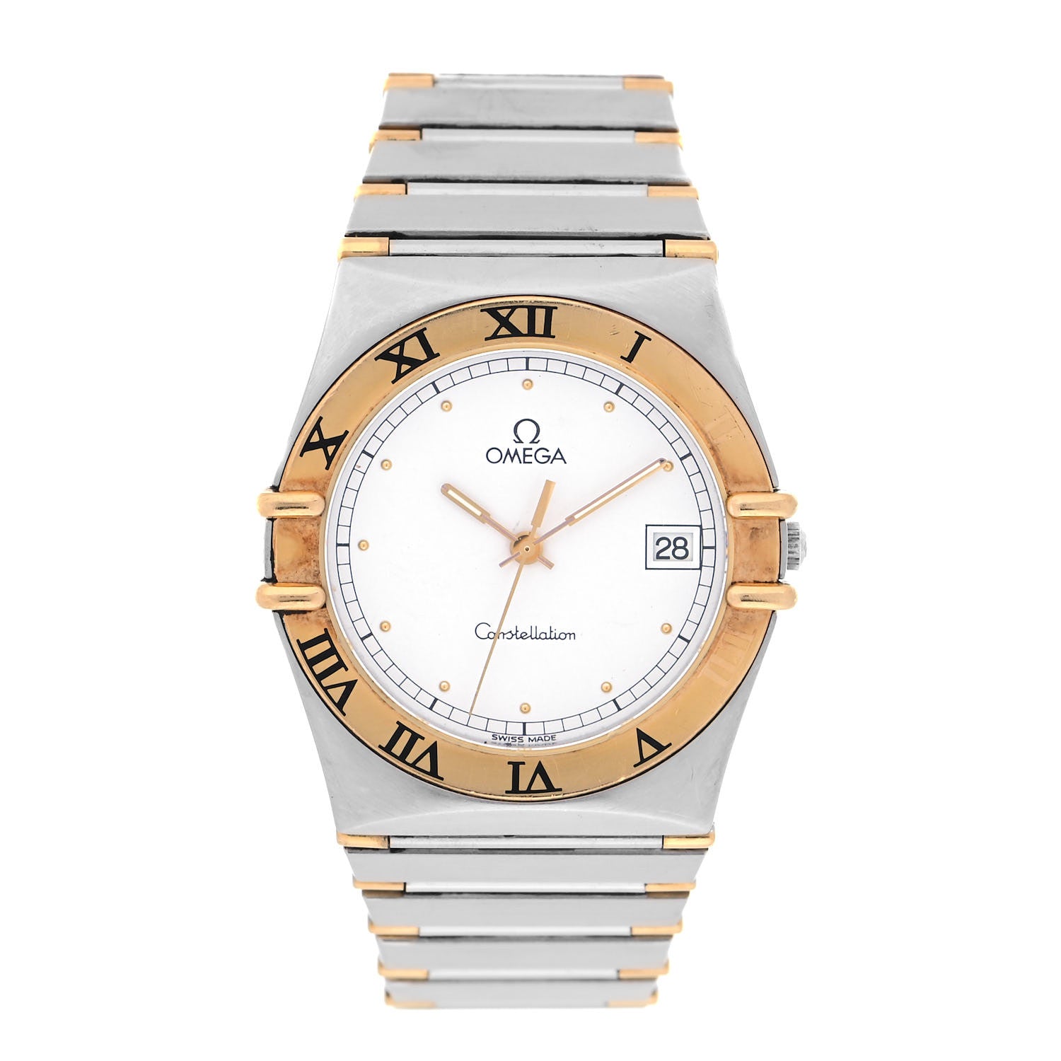 Omega Stainless Steel 18K Yellow Gold 32mm Constellation Quartz Watch White 396.1080 1 of 4