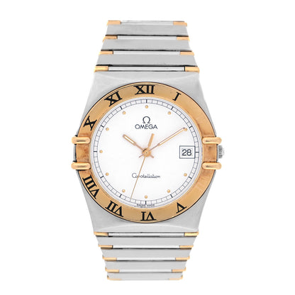 Omega Stainless Steel 18K Yellow Gold 32mm Constellation Quartz Watch White 396.1080 1 of 4