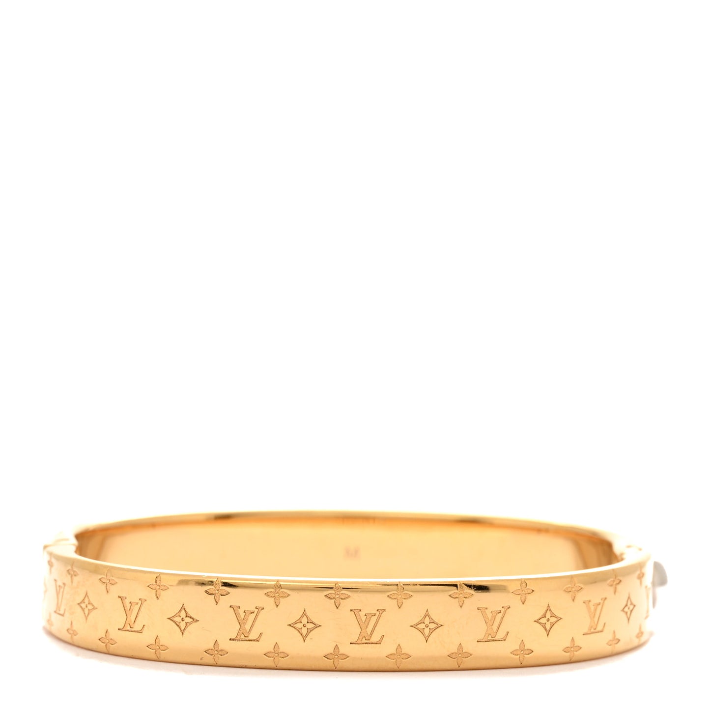 Brass Crystal Monogram Nanogram Strass Cuff M Gold