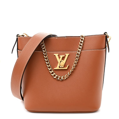 Louis Vuitton Calfskin Lock and Walk Bucket Cognac 1 of 10