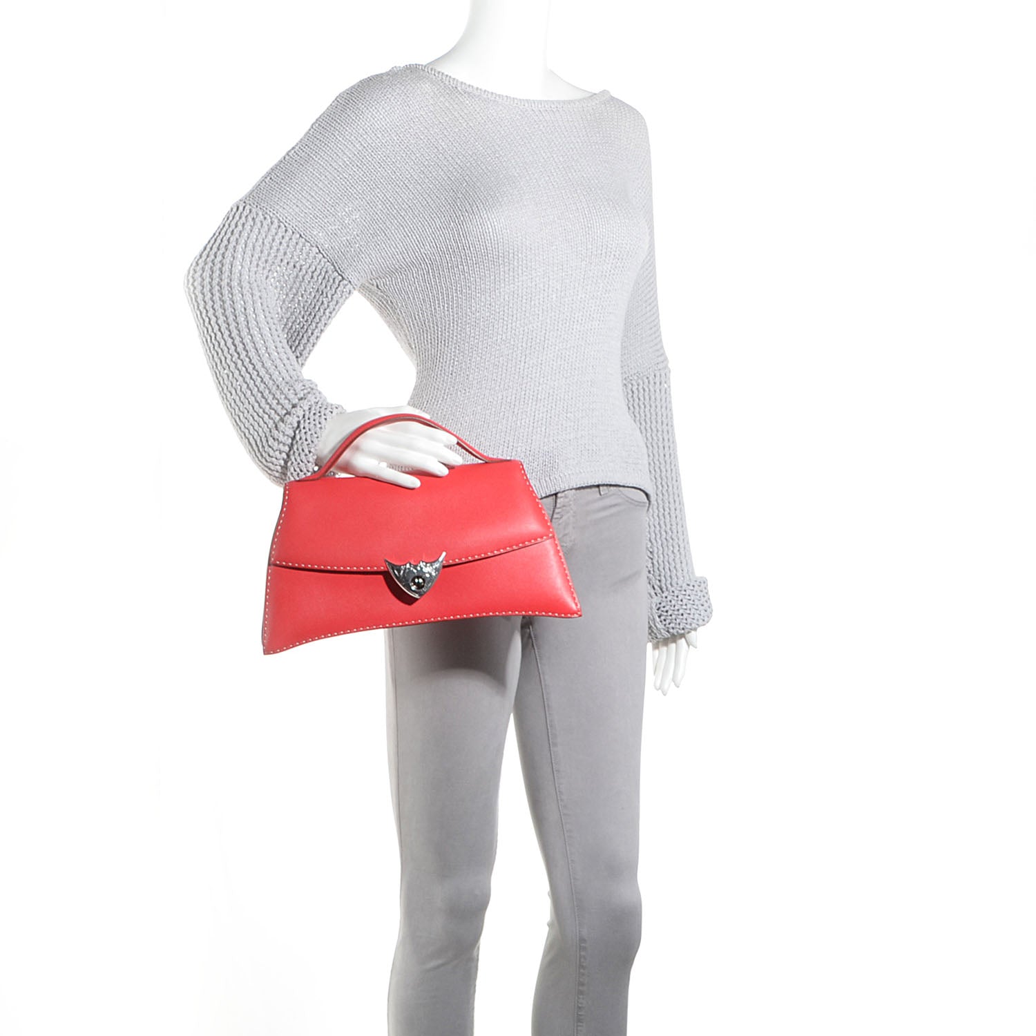 Hermes Veau Gulliver Touareg Abal Handbag Rouge Vif 2 of 10