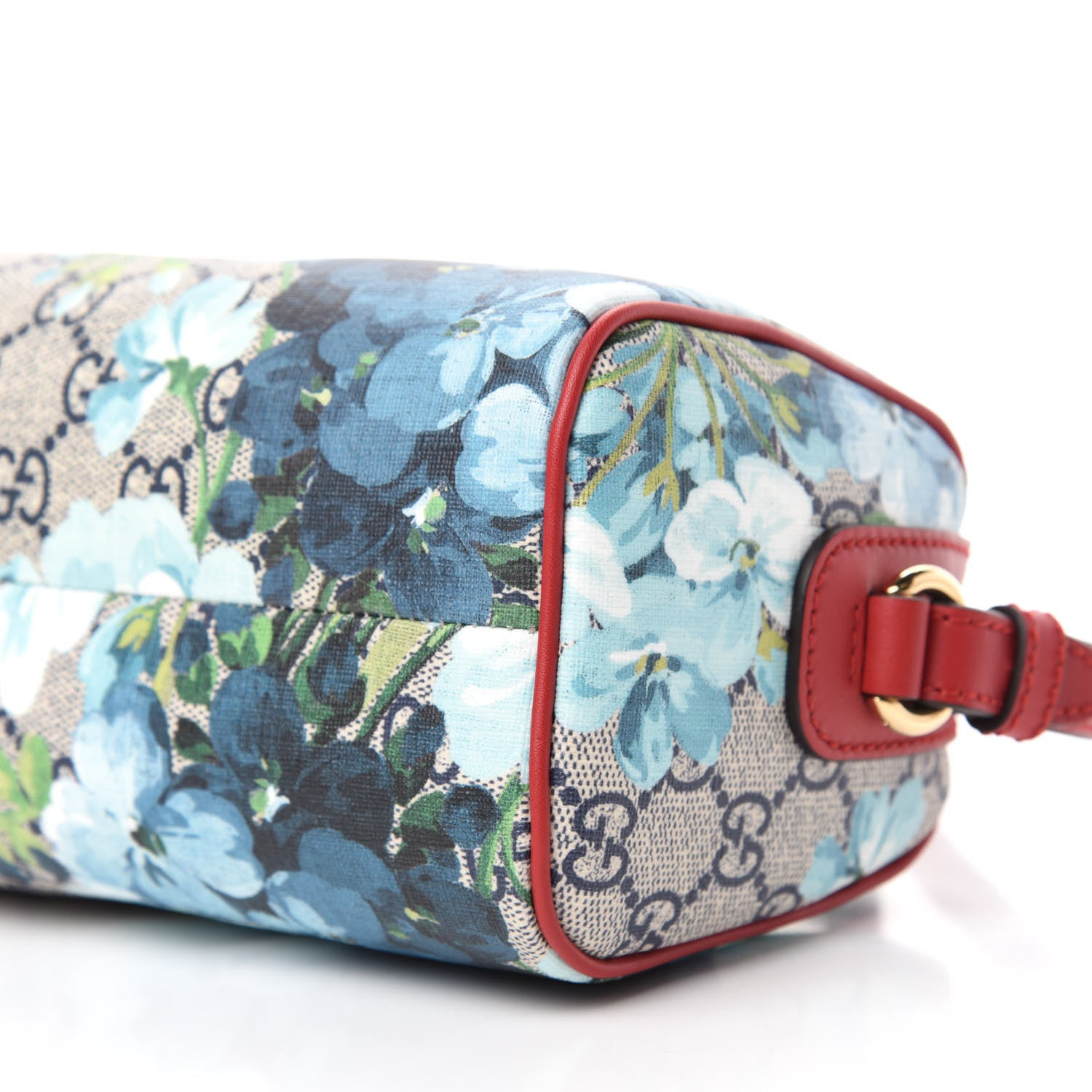 Gucci GG Supreme Monogram Blooms Mini Boston Navy Blue Hibiscus 7 of 10
