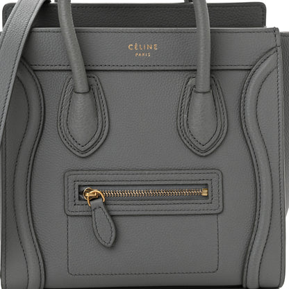 Celine Baby Drummed Calfskin Nano Luggage Kohl 7 of 9