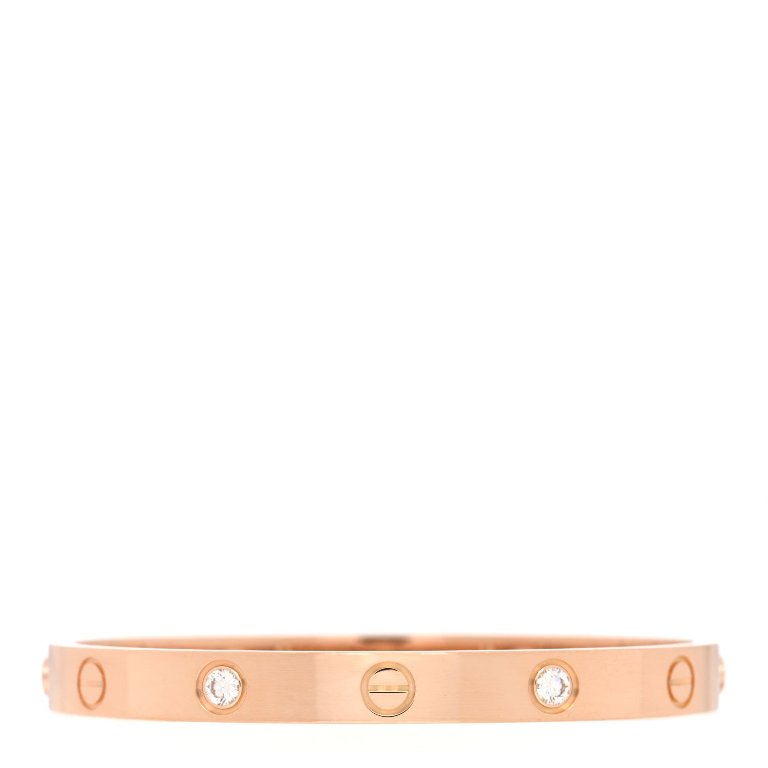 Cartier 18K Pink Gold 4 Diamond LOVE Bracelet 16 2 of 4