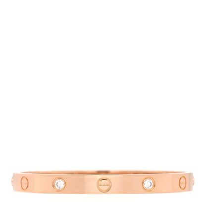 Cartier 18K Pink Gold 4 Diamond LOVE Bracelet 16 2 of 4