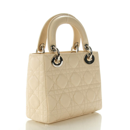 Christian Dior Lambskin Cannage Mini Lady Dior Light Beige 3 of 9